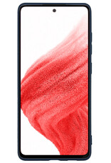 BASEY. Hoes Geschikt voor Samsung A53 Hoesje Siliconen Back Cover Case - Hoesje Geschikt voor Samsung Galaxy A53 Hoes Cover Hoesje - Donkerblauw - 2 Stuks