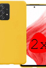 BASEY. Hoes Geschikt voor Samsung A53 Hoesje Siliconen Back Cover Case - Hoesje Geschikt voor Samsung Galaxy A53 Hoes Cover Hoesje - Geel - 2 Stuks