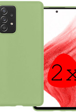 BASEY. Hoes Geschikt voor Samsung A53 Hoesje Siliconen Back Cover Case - Hoesje Geschikt voor Samsung Galaxy A53 Hoes Cover Hoesje - Groen - 2 Stuks
