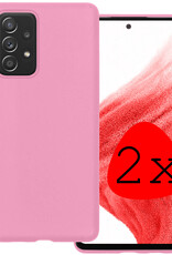 BASEY. Hoes Geschikt voor Samsung A53 Hoesje Siliconen Back Cover Case - Hoesje Geschikt voor Samsung Galaxy A53 Hoes Cover Hoesje - Lichtroze - 2 Stuks