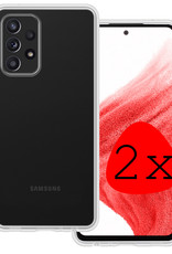BASEY. Hoes Geschikt voor Samsung A53 Hoesje Siliconen Back Cover Case - Hoesje Geschikt voor Samsung Galaxy A53 Hoes Cover Hoesje - Transparant - 2 Stuks