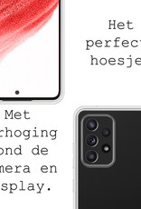 BASEY. Hoes Geschikt voor Samsung A53 Hoesje Siliconen Back Cover Case - Hoesje Geschikt voor Samsung Galaxy A53 Hoes Cover Hoesje - Transparant - 2 Stuks