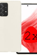 BASEY. Hoes Geschikt voor Samsung A53 Hoesje Siliconen Back Cover Case - Hoesje Geschikt voor Samsung Galaxy A53 Hoes Cover Hoesje - Wit - 2 Stuks