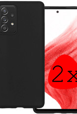 BASEY. Hoes Geschikt voor Samsung A53 Hoesje Siliconen Back Cover Case - Hoesje Geschikt voor Samsung Galaxy A53 Hoes Cover Hoesje - Zwart - 2 Stuks