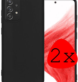 BASEY. Samsung Galaxy A53 Hoesje Siliconen - Zwart - 2 PACK