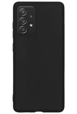 Hoes Geschikt voor Samsung A53 Hoesje Siliconen Back Cover Case - Hoesje Geschikt voor Samsung Galaxy A53 Hoes Cover Hoesje - Zwart - 2 Stuks
