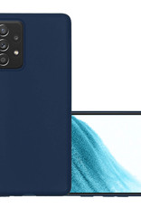 NoXx Hoes Geschikt voor Samsung A53 Hoesje Cover Siliconen Back Case Hoes - Donkerblauw