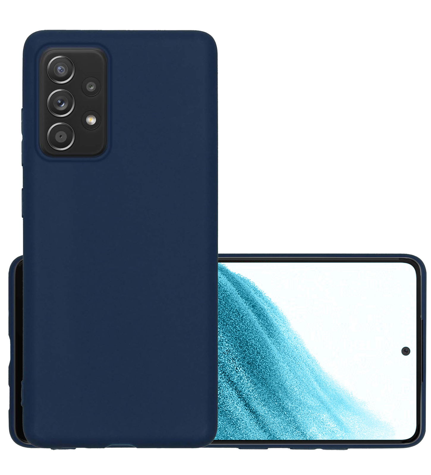 NoXx Hoes Geschikt voor Samsung A53 Hoesje Cover Siliconen Back Case Hoes - Donkerblauw