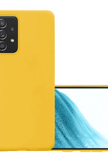 NoXx Hoes Geschikt voor Samsung A53 Hoesje Cover Siliconen Back Case Hoes - Geel