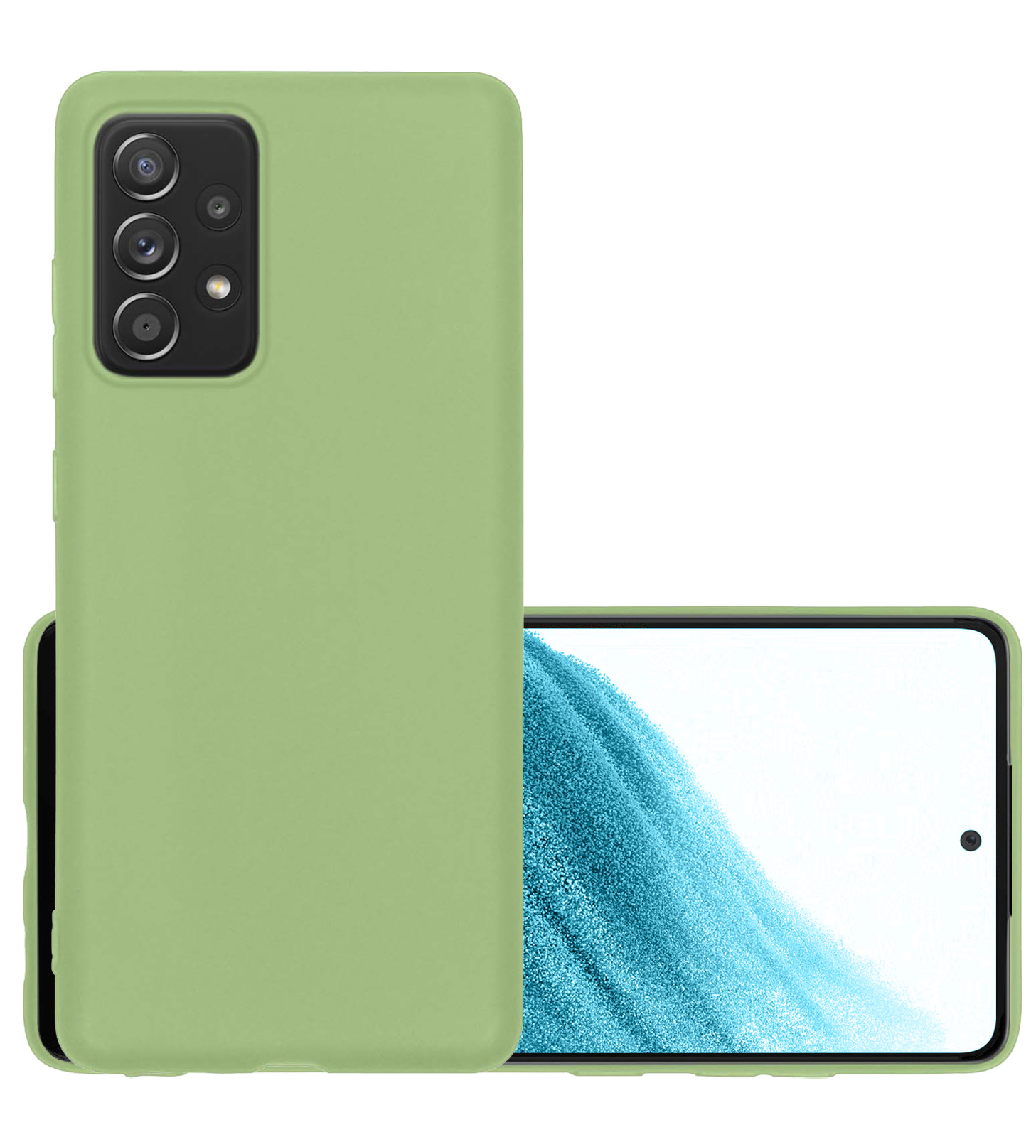 NoXx Hoes Geschikt voor Samsung A53 Hoesje Cover Siliconen Back Case Hoes - Groen