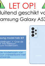NoXx Hoes Geschikt voor Samsung A53 Hoesje Cover Siliconen Back Case Hoes - Lila
