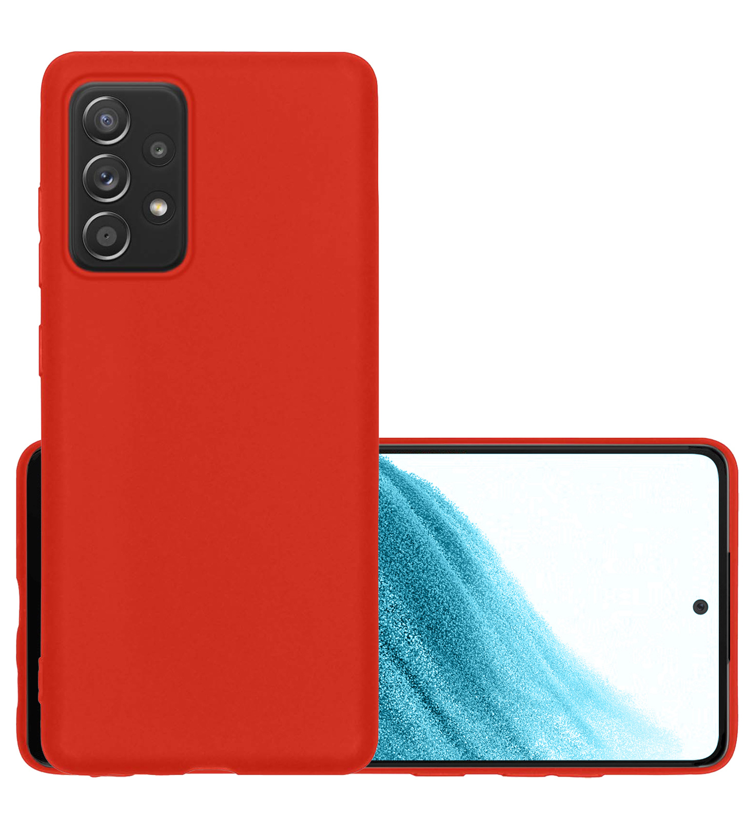 NoXx Hoes Geschikt voor Samsung A53 Hoesje Cover Siliconen Back Case Hoes - Rood