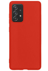 NoXx Hoes Geschikt voor Samsung A53 Hoesje Cover Siliconen Back Case Hoes - Rood