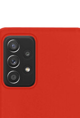 NoXx Hoes Geschikt voor Samsung A53 Hoesje Cover Siliconen Back Case Hoes - Rood