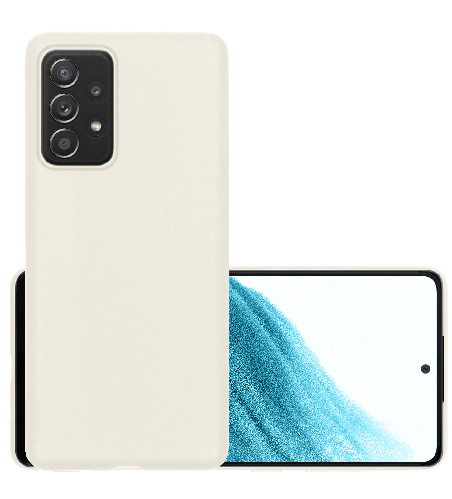 NoXx Hoes Geschikt voor Samsung A53 Hoesje Cover Siliconen Back Case Hoes - Wit