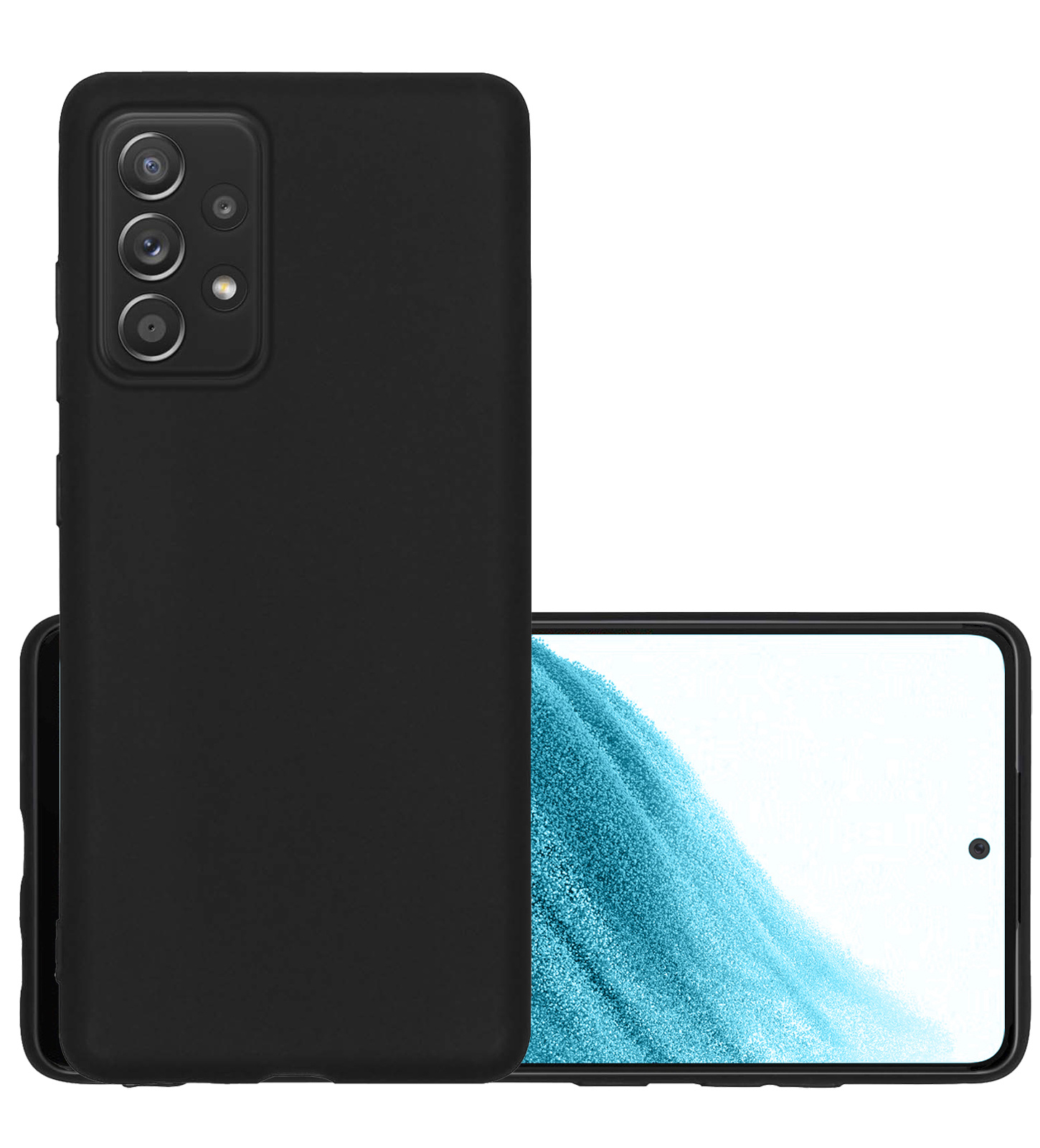 NoXx Hoes Geschikt voor Samsung A53 Hoesje Cover Siliconen Back Case Hoes - Zwart
