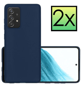 NoXx NoXx Samsung Galaxy A53 Hoesje Siliconen - Donkerblauw - 2 PACK