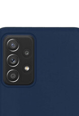 NoXx Hoes Geschikt voor Samsung A53 Hoesje Cover Siliconen Back Case Hoes - Donkerblauw - 2x