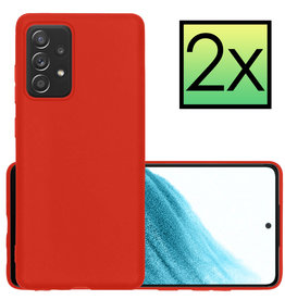 NoXx NoXx Samsung Galaxy A53 Hoesje Siliconen - Rood - 2 PACK