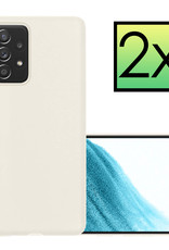 NoXx Hoes Geschikt voor Samsung A53 Hoesje Cover Siliconen Back Case Hoes - Wit - 2x
