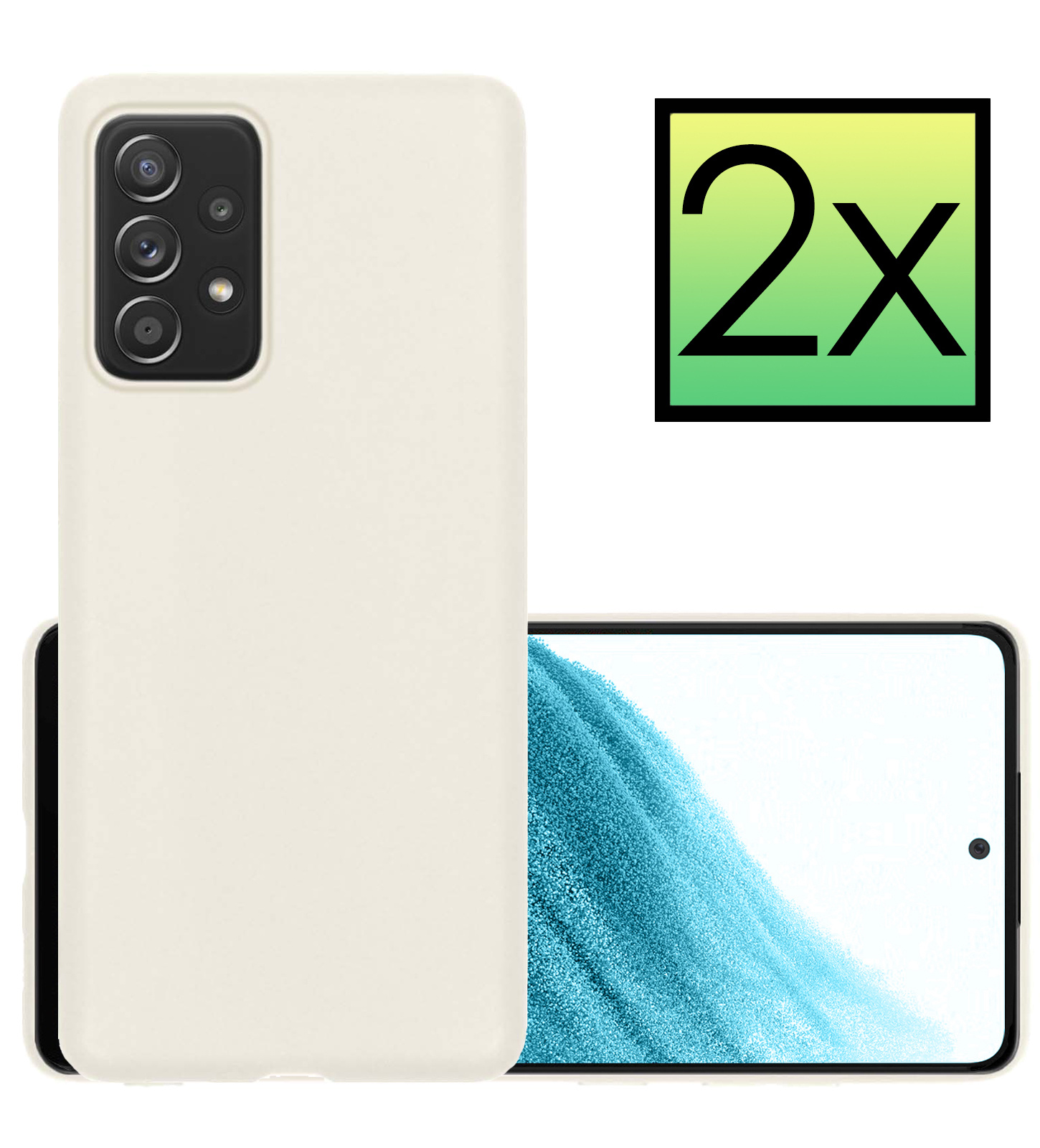 NoXx Samsung Galaxy A53 Hoesje Back Cover Siliconen Case Hoes - Wit - 2x