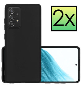 NoXx Samsung Galaxy A53 Hoesje Siliconen - Zwart - 2 PACK