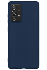 Nomfy Samsung Galaxy A53 Hoesje Siliconen - Samsung Galaxy Galaxy A53 Hoesje Donker Blauw Case - Samsung Galaxy Galaxy A53 Cover Siliconen Back Cover -Donker Blauw