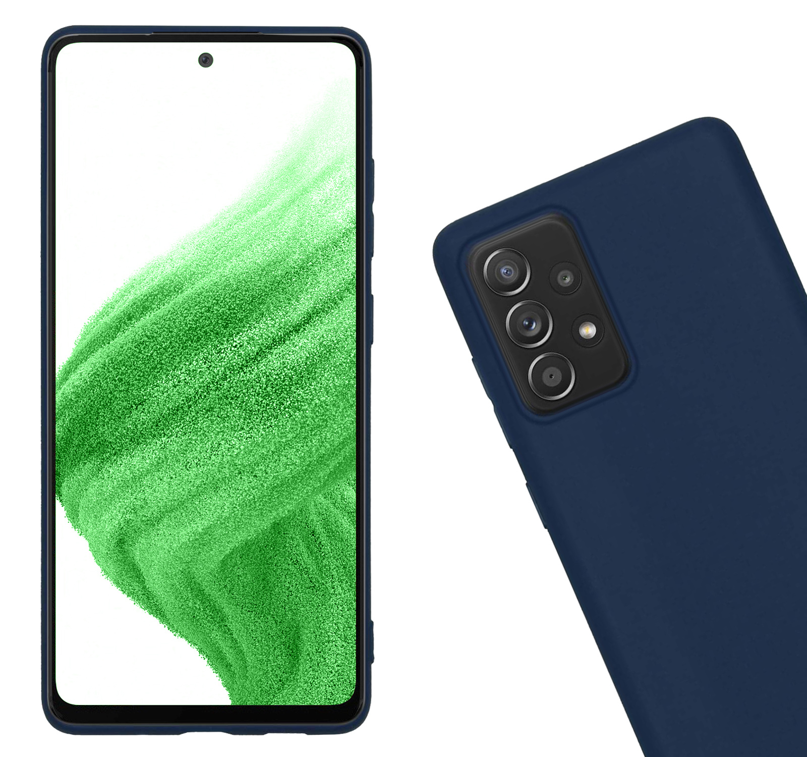 Nomfy Hoesje Geschikt voor Samsung A53 Hoesje Siliconen Cover Case - Hoes Geschikt voor Samsung Galaxy A53 Hoes Back Case - Donkerblauw