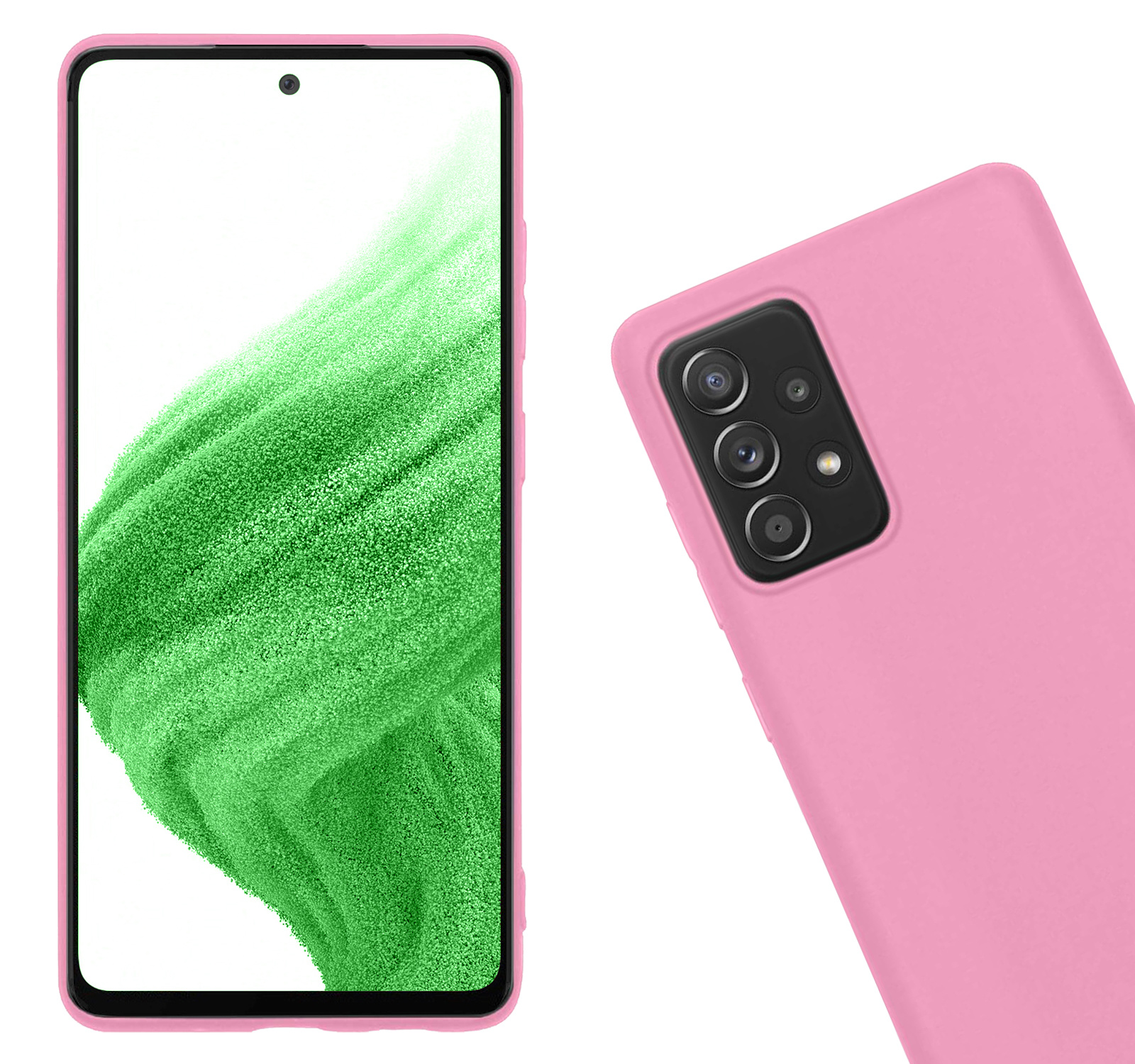 Nomfy Hoesje Geschikt voor Samsung A53 Hoesje Siliconen Cover Case - Hoes Geschikt voor Samsung Galaxy A53 Hoes Back Case - Lichtroze