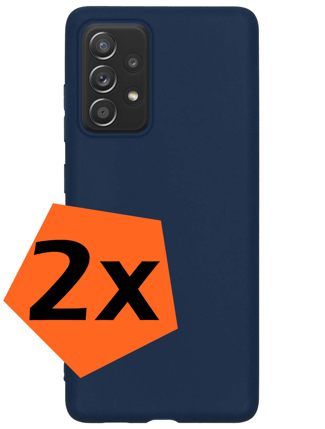 Nomfy Hoesje Geschikt voor Samsung A53 Hoesje Siliconen Cover Case - Hoes Geschikt voor Samsung Galaxy A53 Hoes Back Case - 2-PACK - Donkerblauw