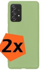 Nomfy Hoesje Geschikt voor Samsung A53 Hoesje Siliconen Cover Case - Hoes Geschikt voor Samsung Galaxy A53 Hoes Back Case - 2-PACK - Groen