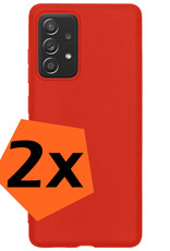 Nomfy Hoesje Geschikt voor Samsung A53 Hoesje Siliconen Cover Case - Hoes Geschikt voor Samsung Galaxy A53 Hoes Back Case - 2-PACK - Rood