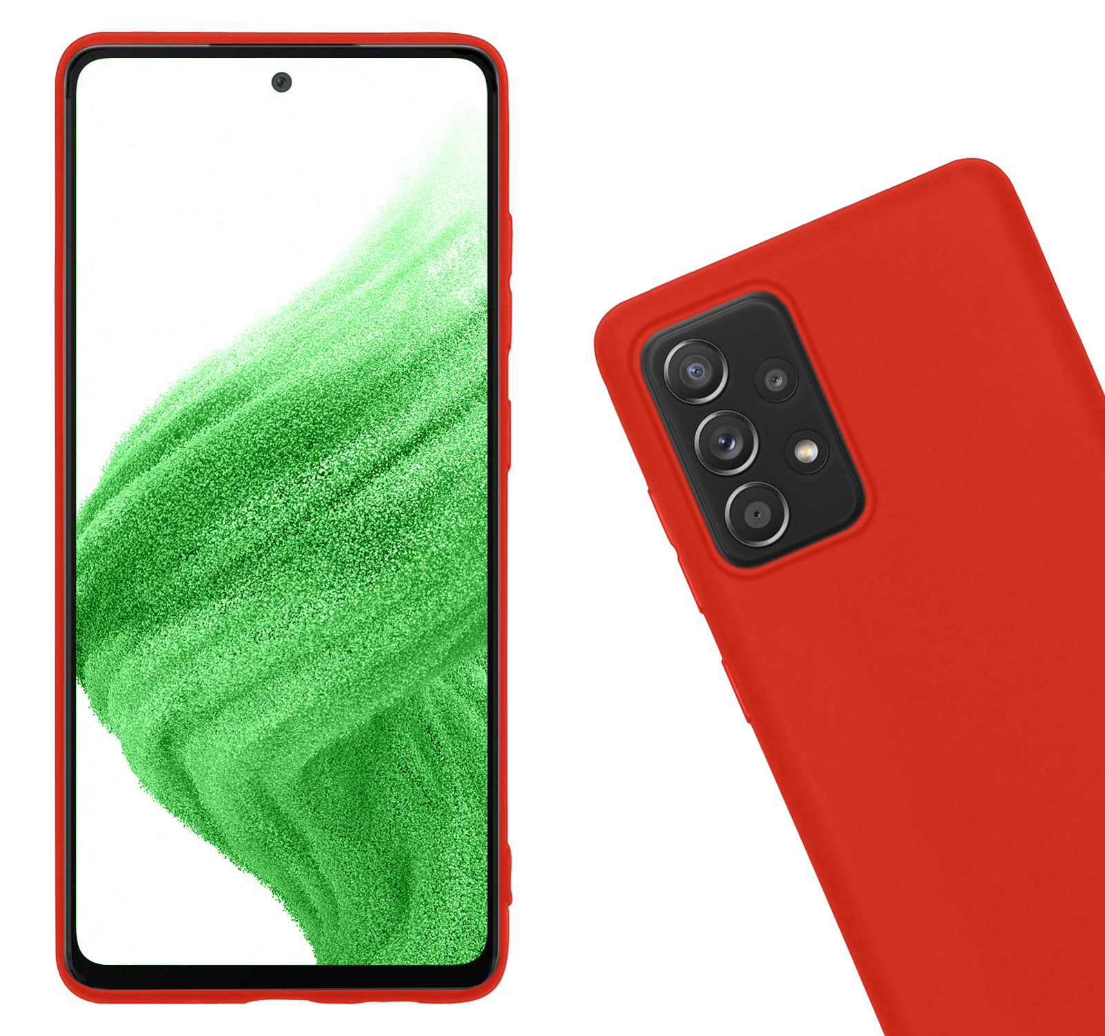 Nomfy Hoesje Geschikt voor Samsung A53 Hoesje Siliconen Cover Case - Hoes Geschikt voor Samsung Galaxy A53 Hoes Back Case - 2-PACK - Rood