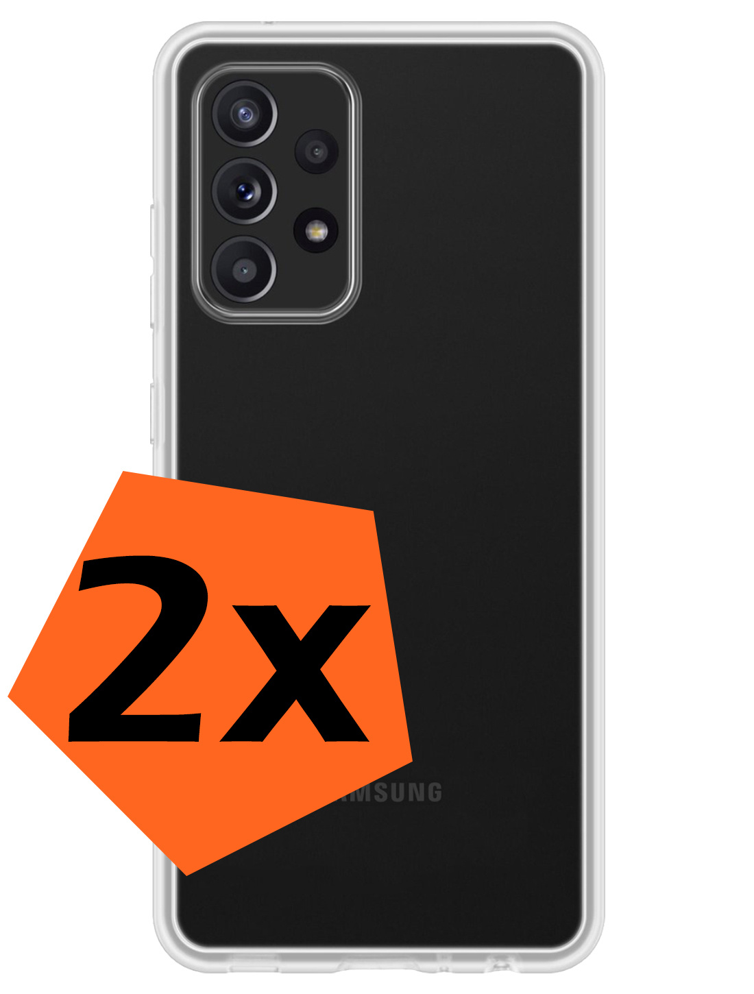 Nomfy Hoesje Geschikt voor Samsung A53 Hoesje Siliconen Cover Case - Hoes Geschikt voor Samsung Galaxy A53 Hoes Back Case - 2-PACK - Transparant