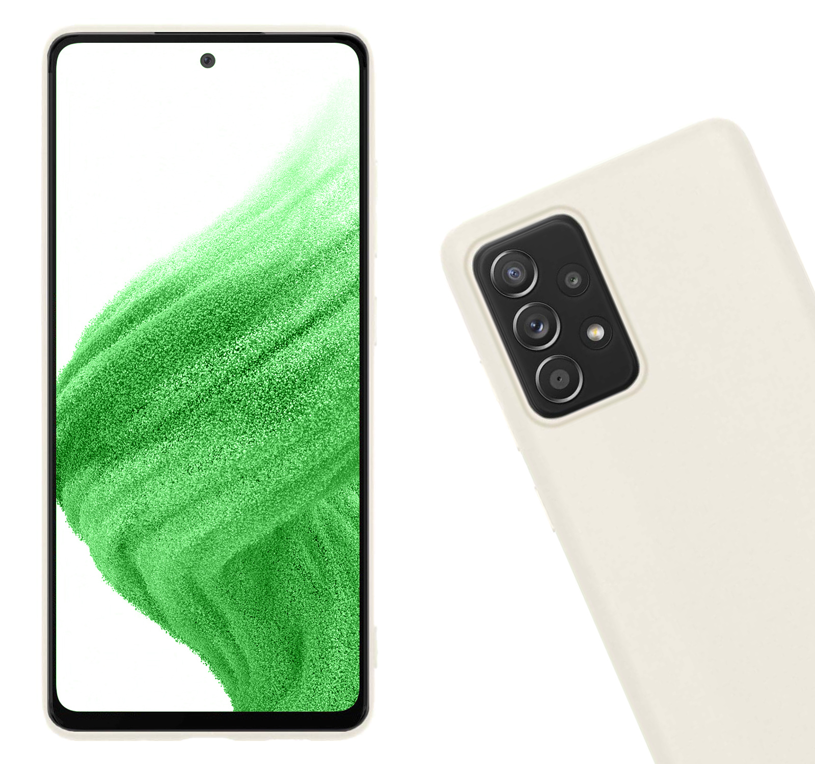 Nomfy Hoesje Geschikt voor Samsung A53 Hoesje Siliconen Cover Case - Hoes Geschikt voor Samsung Galaxy A53 Hoes Back Case - 2-PACK - Wit