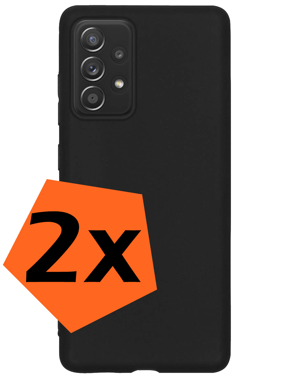 Nomfy Hoesje Geschikt voor Samsung A53 Hoesje Siliconen Cover Case - Hoes Geschikt voor Samsung Galaxy A53 Hoes Back Case - 2-PACK - Zwart