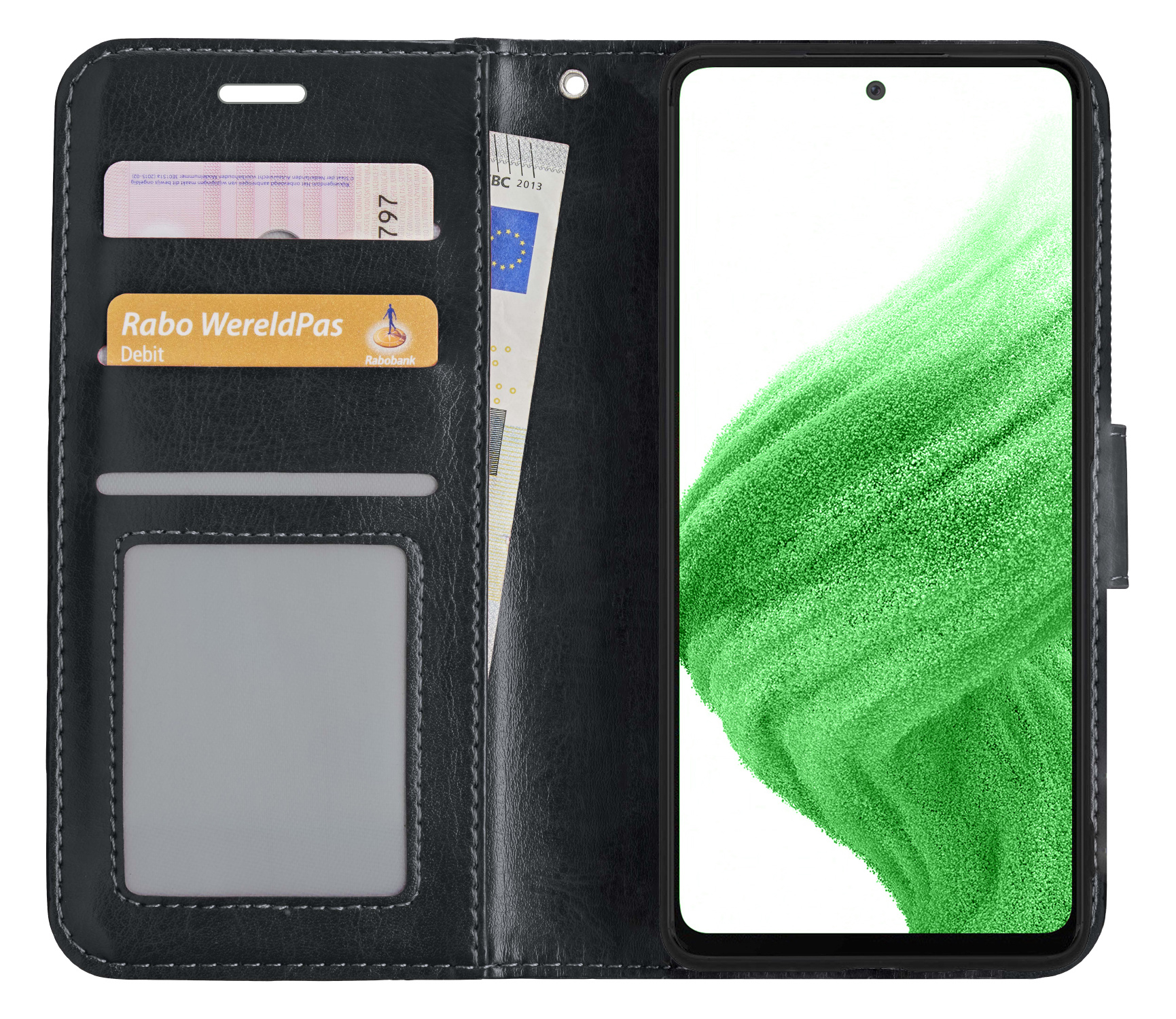 Nomfy Hoesje Geschikt voor Samsung A53 Hoes Bookcase Flipcase Book Cover - Hoes Geschikt voor Samsung Galaxy A53 Hoesje Book Case - Zwart