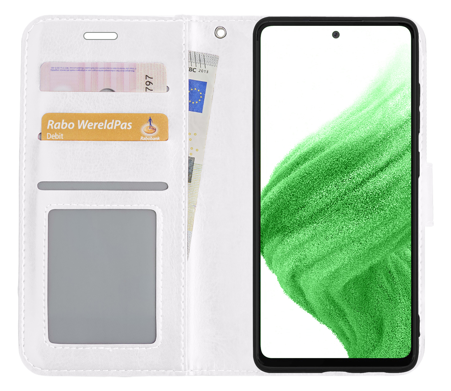 Nomfy Hoesje Geschikt voor Samsung A53 Hoes Bookcase Flipcase Book Cover - Hoes Geschikt voor Samsung Galaxy A53 Hoesje Book Case - Wit