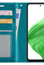 Nomfy Hoesje Geschikt voor Samsung A53 Hoes Bookcase Flipcase Book Cover - Hoes Geschikt voor Samsung Galaxy A53 Hoesje Book Case - Turquoise