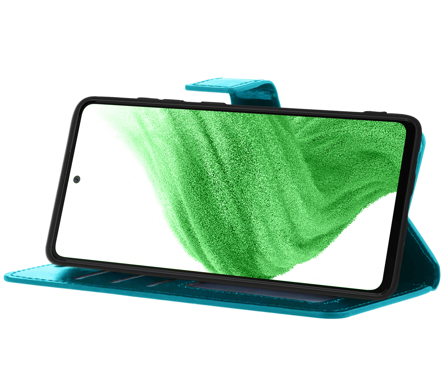 Nomfy Hoesje Geschikt voor Samsung A53 Hoes Bookcase Flipcase Book Cover - Hoes Geschikt voor Samsung Galaxy A53 Hoesje Book Case - Turquoise