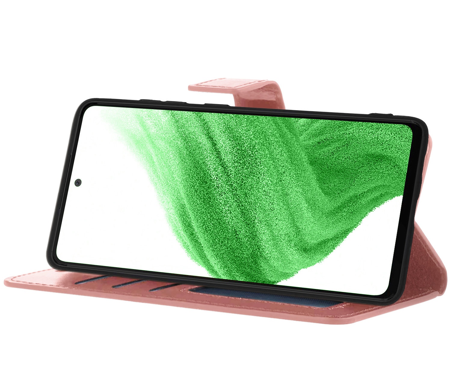 Nomfy Hoesje Geschikt voor Samsung A53 Hoes Bookcase Flipcase Book Cover - Hoes Geschikt voor Samsung Galaxy A53 Hoesje Book Case - Rosé goud