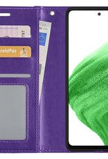 Nomfy Hoesje Geschikt voor Samsung A53 Hoes Bookcase Flipcase Book Cover - Hoes Geschikt voor Samsung Galaxy A53 Hoesje Book Case - Paars