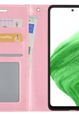 Nomfy Hoesje Geschikt voor Samsung A53 Hoes Bookcase Flipcase Book Cover - Hoes Geschikt voor Samsung Galaxy A53 Hoesje Book Case - Lichtroze