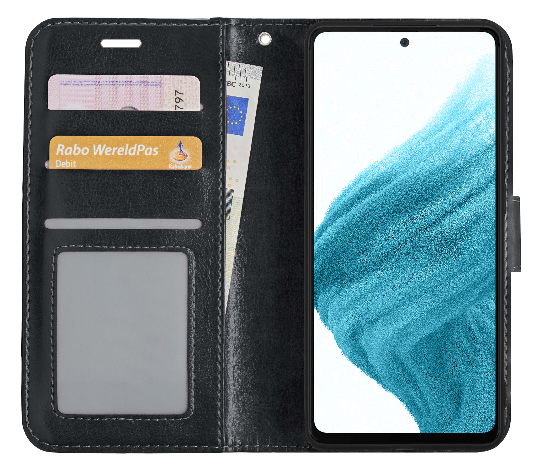 NoXx Hoes Geschikt voor Samsung A53 Hoesje Book Case Hoes Flip Cover Wallet Bookcase - Zwart