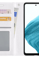 NoXx Hoes Geschikt voor Samsung A53 Hoesje Book Case Hoes Flip Cover Wallet Bookcase - Wit
