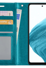 NoXx Hoes Geschikt voor Samsung A53 Hoesje Book Case Hoes Flip Cover Wallet Bookcase - Turquoise
