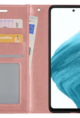 NoXx Hoes Geschikt voor Samsung A53 Hoesje Book Case Hoes Flip Cover Wallet Bookcase - Rosé goud