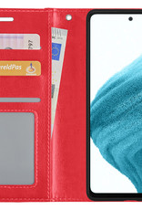 NoXx Hoes Geschikt voor Samsung A53 Hoesje Book Case Hoes Flip Cover Wallet Bookcase - Rood