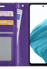 NoXx Hoes Geschikt voor Samsung A53 Hoesje Book Case Hoes Flip Cover Wallet Bookcase - Paars