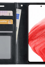 BASEY. Hoes Geschikt voor Samsung A53 Hoesje Bookcase Hoes Flip Case Book Cover - Hoesje Geschikt voor Samsung Galaxy A53 Hoes Book Case Hoesje - Zwart